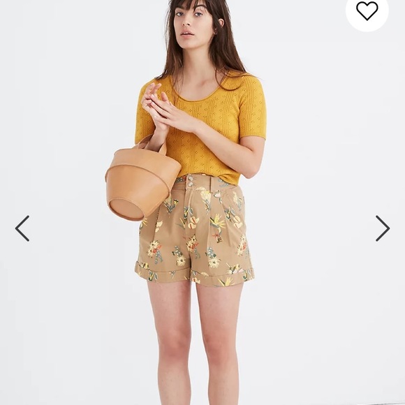 MADEWELL Pointelle Willford Sweater Tee Mustard Color Size XSmall - Picture 11 of 12